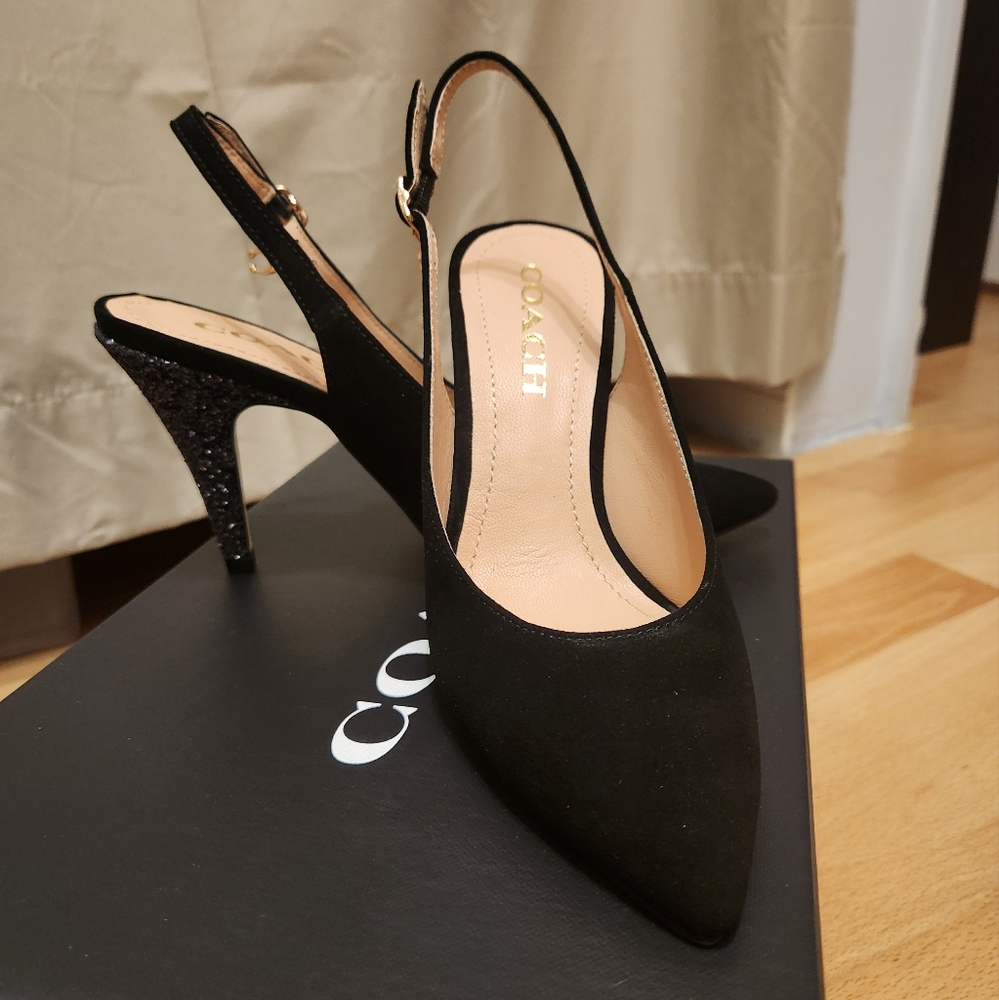 Coach Sutton Glitter - Slingback heel, Black